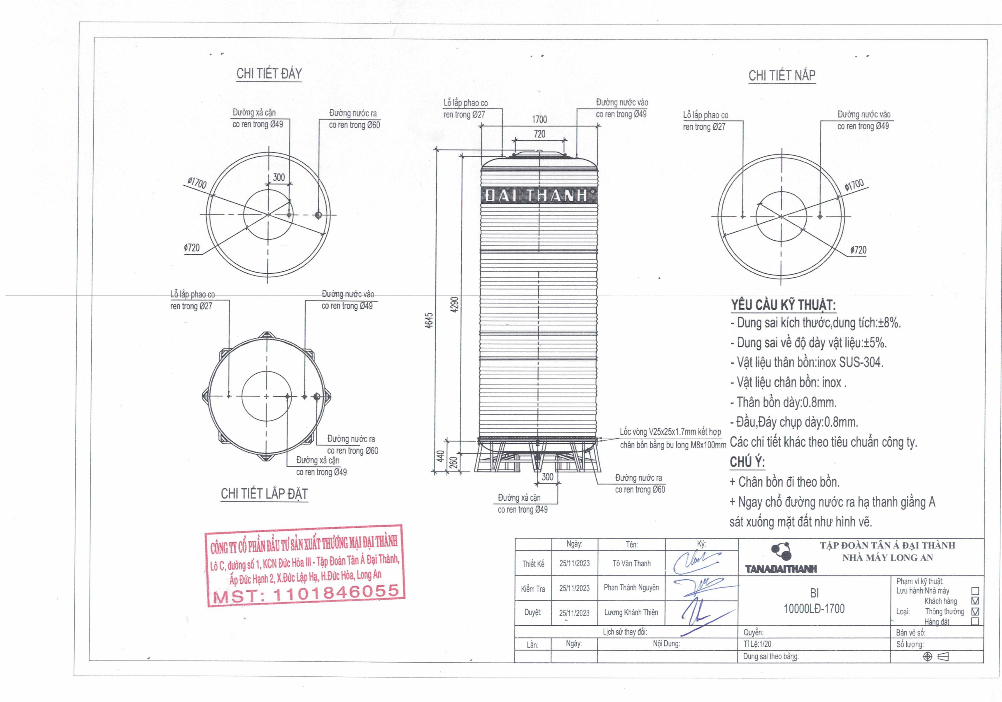ban ve bon nuoc inox dai thanh 10000 lit dung
